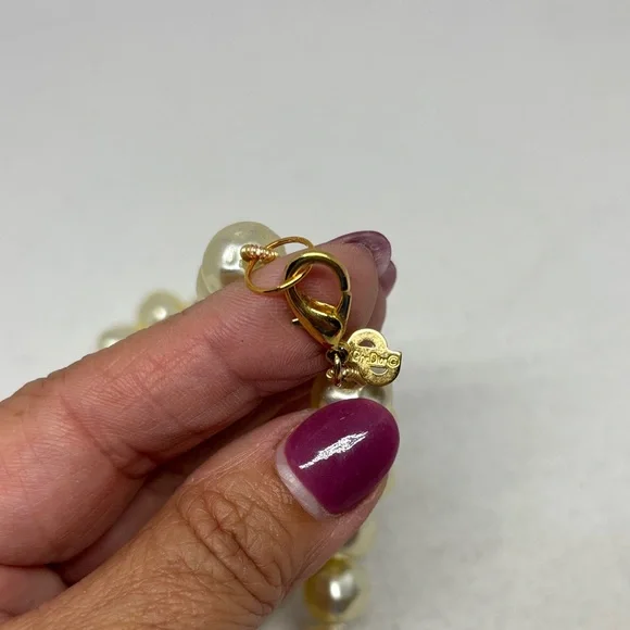 Christian Dior Cream Baroque Pearl Necklace